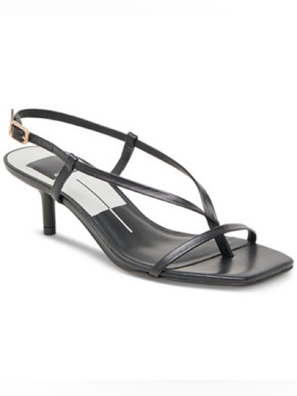 Dolce Vita Laura Black Strappy Kitten Heel Sandal